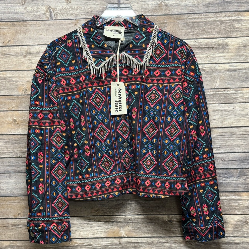 Savanna Jane lightweight corduroy Jacket with Rhinestones